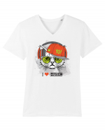 I love Music Cat Tricou mânecă scurtă guler V Bărbat Presenter