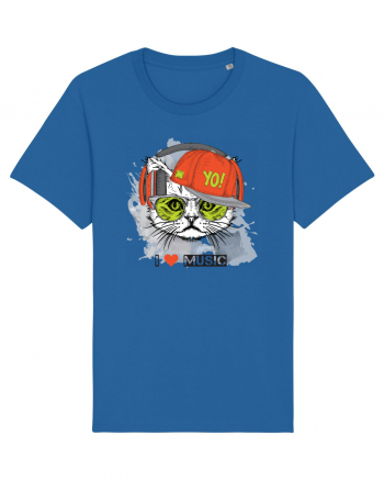 I love Music Cat Royal Blue