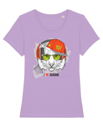 Hipster Tiger Headphones Lavender Dawn