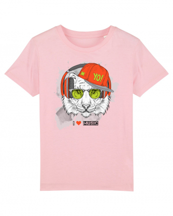 Hipster Tiger Headphones Cotton Pink