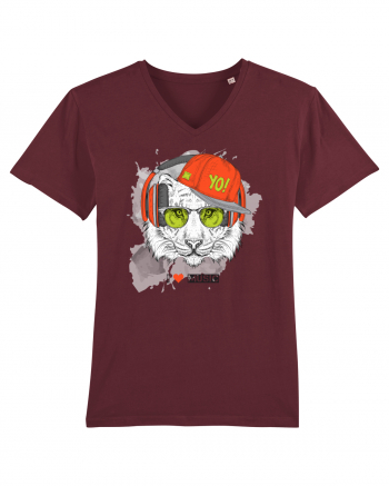 Hipster Tiger Headphones Burgundy