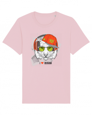 Hipster Tiger Headphones Cotton Pink