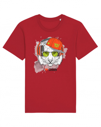 Hipster Tiger Headphones Red