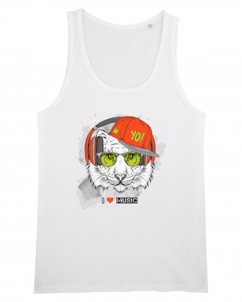 Hipster Tiger Headphones White