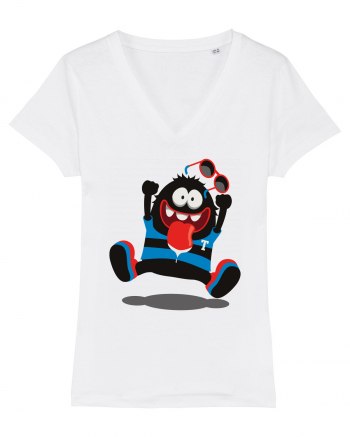 Crazy Monster Cartoon White