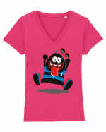 Crazy Monster Cartoon Tricou mânecă scurtă guler V Damă Evoker