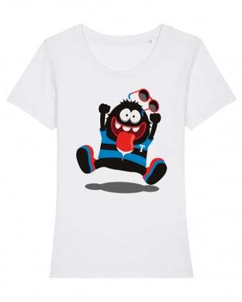 Crazy Monster Cartoon White