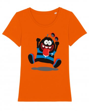 Crazy Monster Cartoon Bright Orange