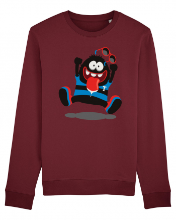 Crazy Monster Cartoon Burgundy