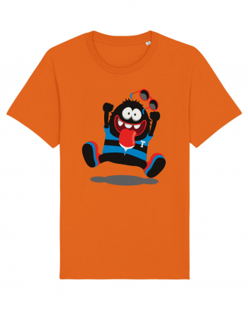 Crazy Monster Cartoon Bright Orange