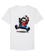 Crazy Monster Cartoon Tricou mânecă scurtă guler larg Bărbat Skater