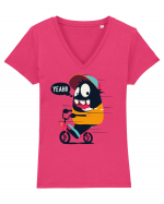 Monster Biker Cartoon Tricou mânecă scurtă guler V Damă Evoker