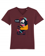 Monster Biker Cartoon Tricou mânecă scurtă guler V Bărbat Presenter