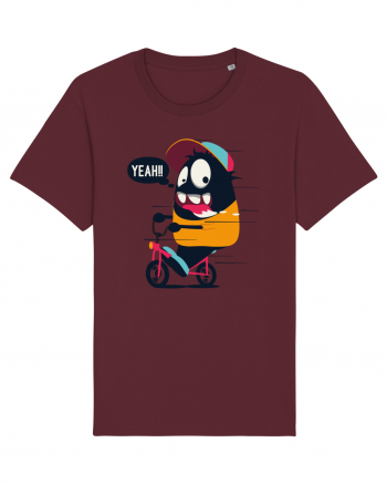 Monster Biker Cartoon Burgundy