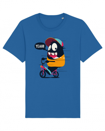 Monster Biker Cartoon Royal Blue