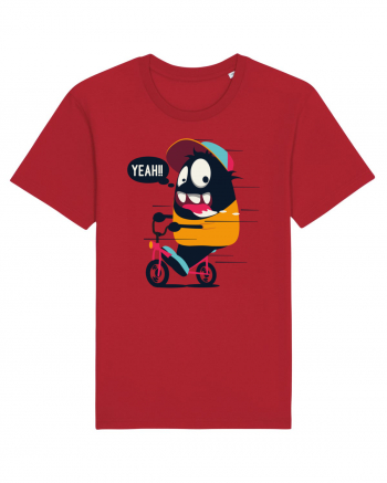 Monster Biker Cartoon Red