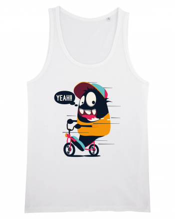 Monster Biker Cartoon White