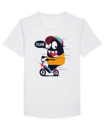 Monster Biker Cartoon White