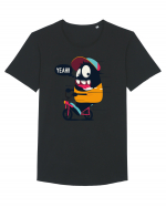 Monster Biker Cartoon Tricou mânecă scurtă guler larg Bărbat Skater