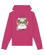 Hipster Frenchie Dog Hanorac Unisex Drummer
