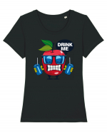 Drink Me Apple Tricou mânecă scurtă guler larg fitted Damă Expresser