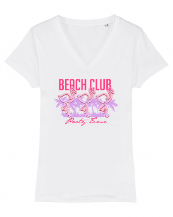 Beach Club Party Flamingo White