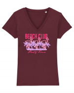 Beach Club Party Flamingo Tricou mânecă scurtă guler V Damă Evoker