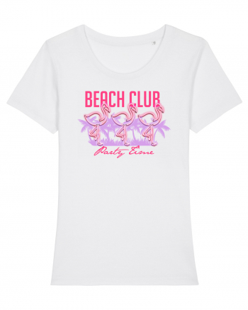 Beach Club Party Flamingo White