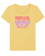 Beach Club Party Flamingo Tricou mânecă scurtă guler larg fitted Damă Expresser