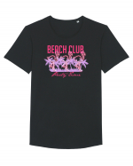 Beach Club Party Flamingo Tricou mânecă scurtă guler larg Bărbat Skater