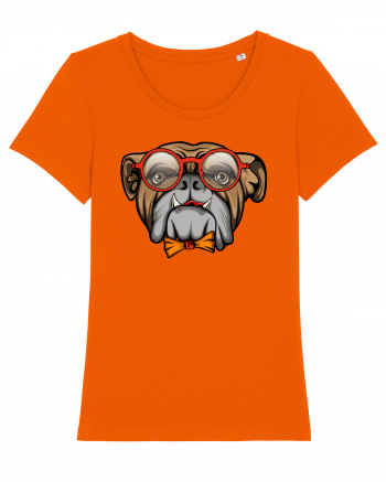 Hipster Bulldog Bright Orange