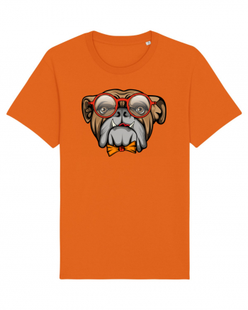 Hipster Bulldog Bright Orange