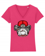 Gangster Bulldog Tricou mânecă scurtă guler V Damă Evoker