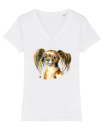Cute Dog Tricou mânecă scurtă guler V Damă Evoker