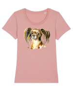 Cute Dog Tricou mânecă scurtă guler larg fitted Damă Expresser