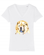 Chow Chow Tricou mânecă scurtă guler V Damă Evoker