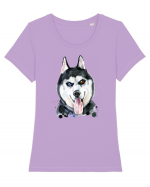 Husky Painting Tricou mânecă scurtă guler larg fitted Damă Expresser