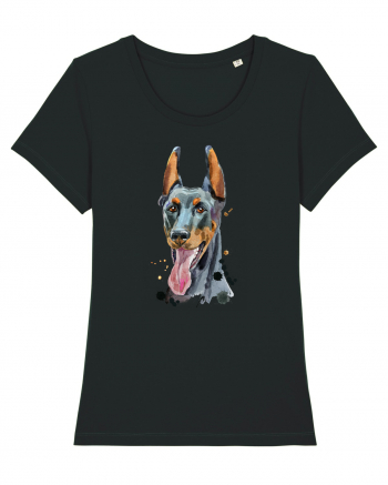 Doberman Painting Black