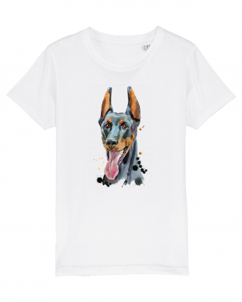 Doberman Painting White