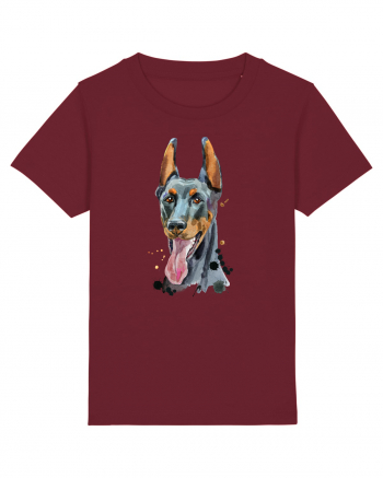 Doberman Painting Burgundy