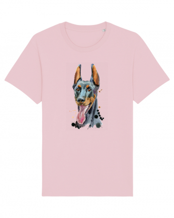 Doberman Painting Cotton Pink