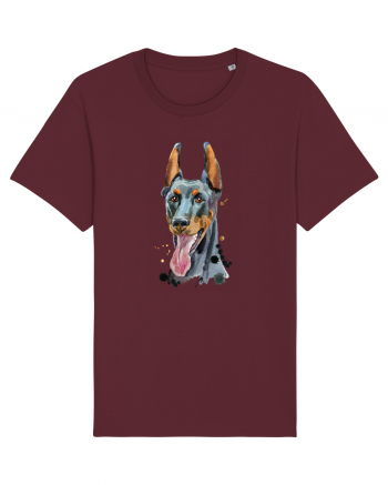 Doberman Painting Burgundy