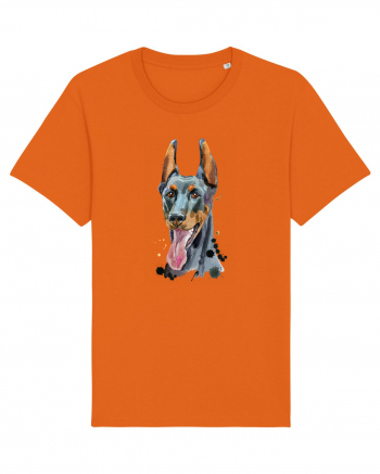 Doberman Painting Bright Orange