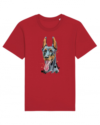 Doberman Painting Red