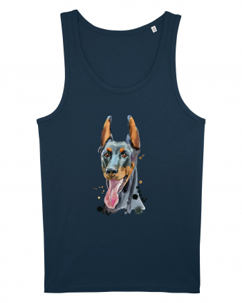 Doberman Painting Navy