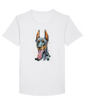 Doberman Painting White