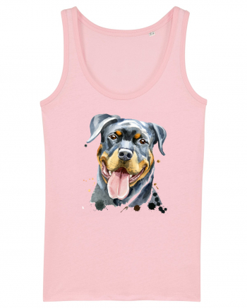 Rottweiler Painting Cotton Pink