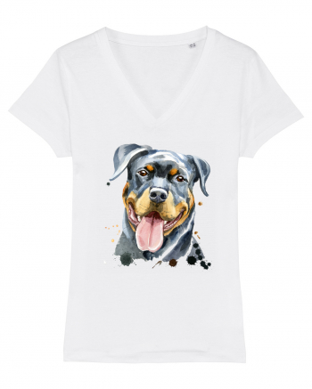 Rottweiler Painting White