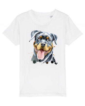 Rottweiler Painting White