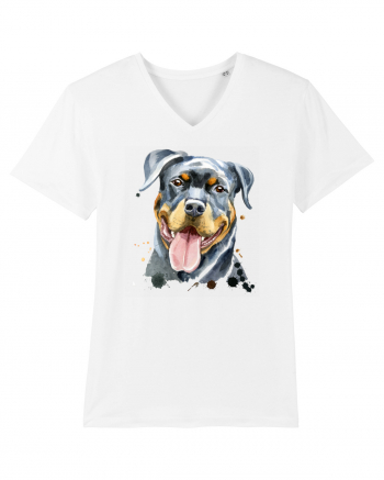 Rottweiler Painting White